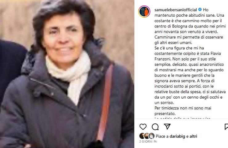 Samuele Bersani ricorda Flavia Franzoni