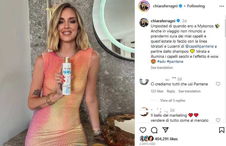 Chiara Ferragni, l'abitudine in vacanza