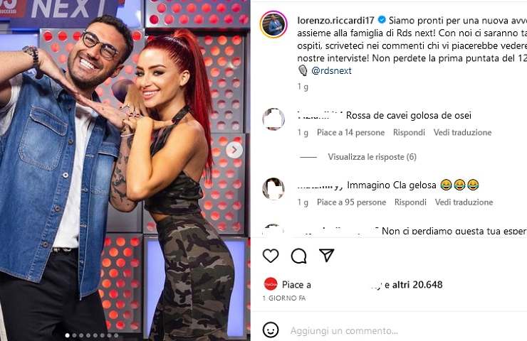Lorenzo Riccardi, post Instagram