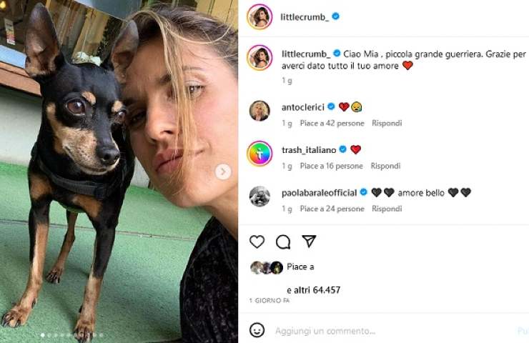 Elisabette Canalis con la cagnolina Mia