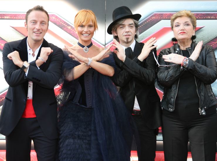 Il cast della primissima stagione di "X-Factor": Francesco Facchinetti, Simona Ventura, Morgan e Mara Maionchi. (ANSA) - Metropolinotizie.it